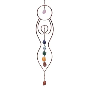 Raamhanger Maangodin & chakra stenen