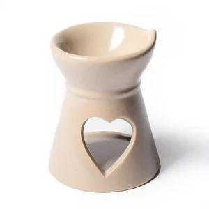 Aromabrander voor smeltkaarsjes hart beige