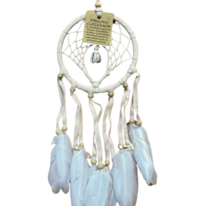 Dromenvanger Kaurischelp Suède - beige- Dreamcatcher