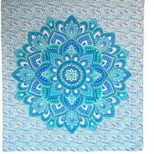 Grand Foulard 506 mandala blauw op wit